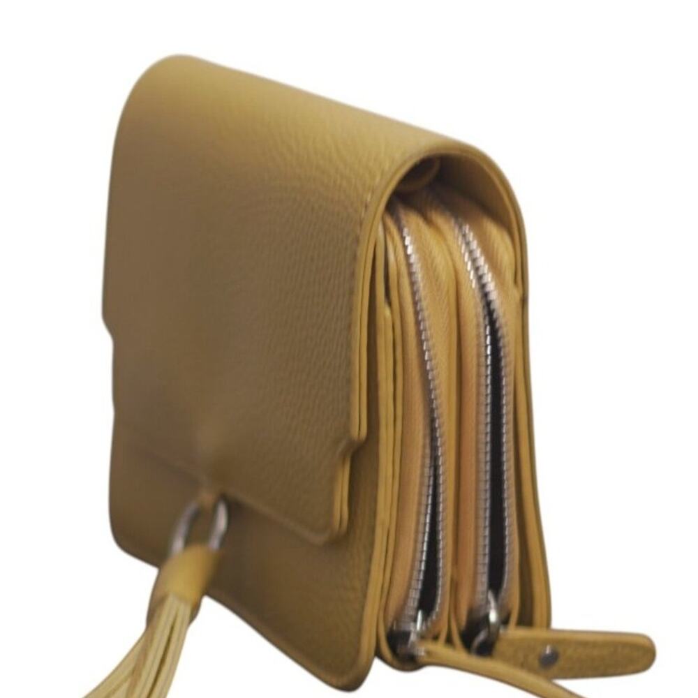 Yellow Fringe Crossbody Bag Boho Vacation Festival Purse GUC